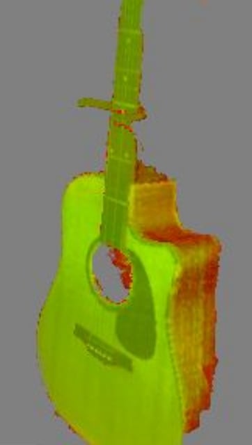 Quality overlay on the Artec Leo. The greener the area, the better the scan data.